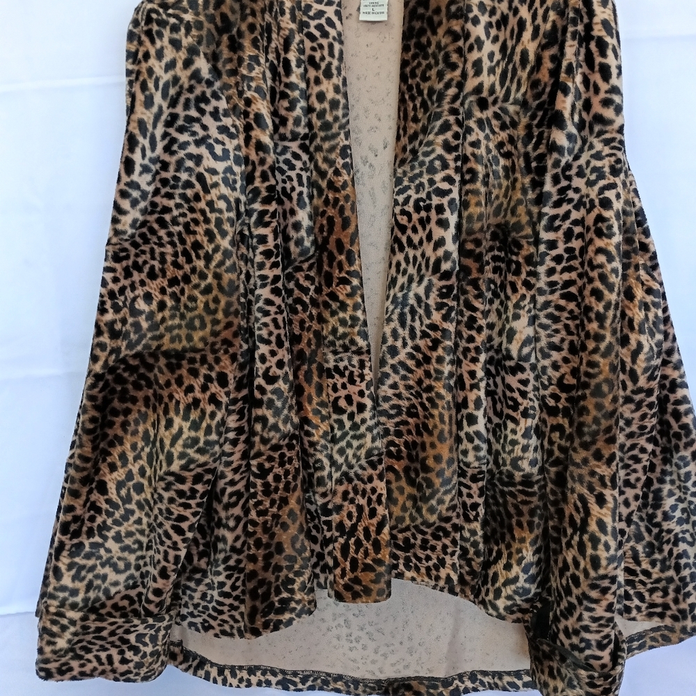 Leopard Print Open Front Cardigan